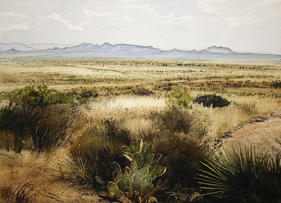 across the desert |watercolor | 10 x 16 SOLD