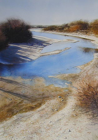 afternoon on the river2 |watercolor | 20 x 14 SOLD