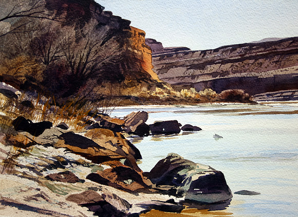 san juan riverbank | watercolor | 14 x  20 SOLD