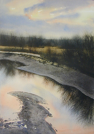 sky reflection |watercolor | 20 x 14 SOLD