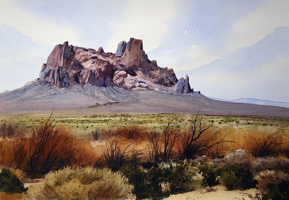 mountain near gallup |watercolor | 14 x 20
