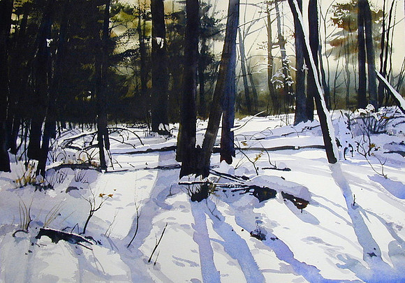 North Country Snow |watercolor | 14 x 20 SOLD