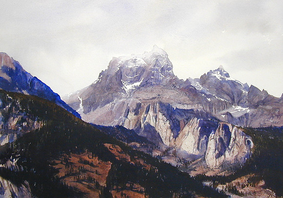 teton majesty |watercolor | 14 x 20