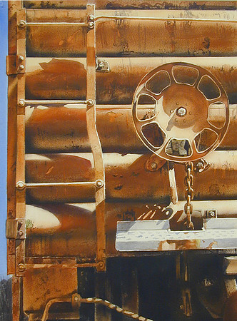 railroad car |watercolor | 30 x 22 SOLD
