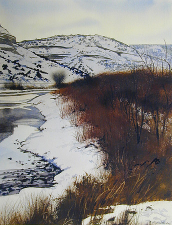 winter river |watercolor | 20 x 14 SOLD
