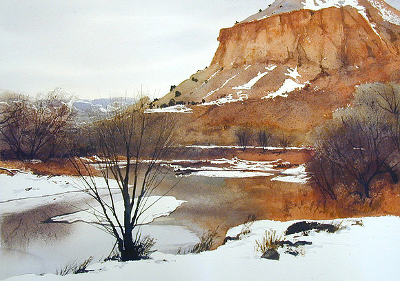 january in abiquiu |watercolor | 14 x 20 SOLD