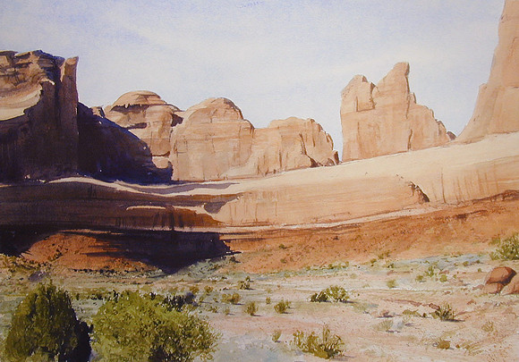 shadows in the canyon |watercolor | 14 x 20