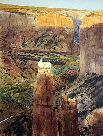 last light in canyon de chelly |watercolor | 30 x 22 SOLD - GICLEE AVAILABLE