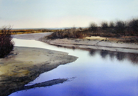 river reflection  |watercolor | 14 x 20 SOLD