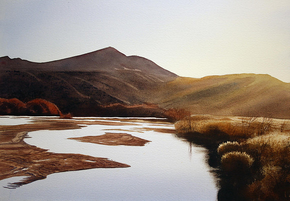 river at radium springs |watercolor | 14 x 20 SOLD - GICLEE AVAILABLE