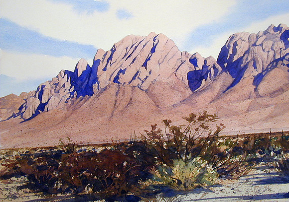 mountain in pink light |watercolor | 14 x 20 SOLD