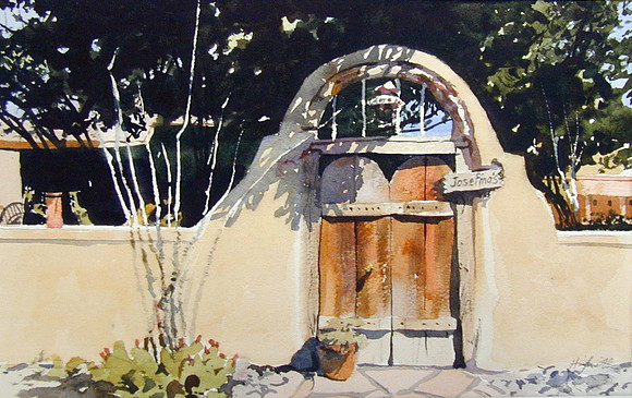 mesilla door sketch  |watercolor | 5 x 7 SOLD