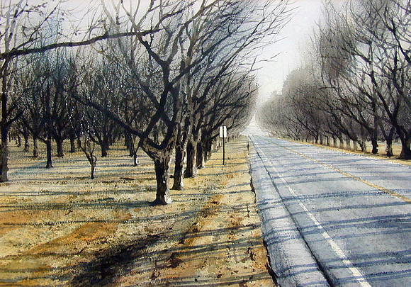 winter orchard  |watercolor | 14 x 20 SOLD