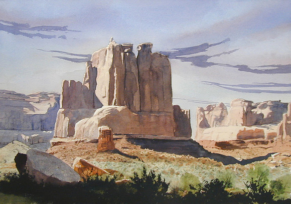 monument light |watercolor | 14 x 20 SOLD