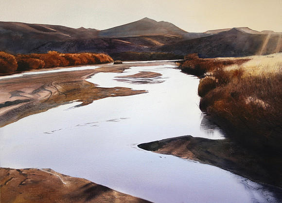 rio grande near radium springs |watercolor | 22 x 30 SOLD - GICLEE AVAILABLE
