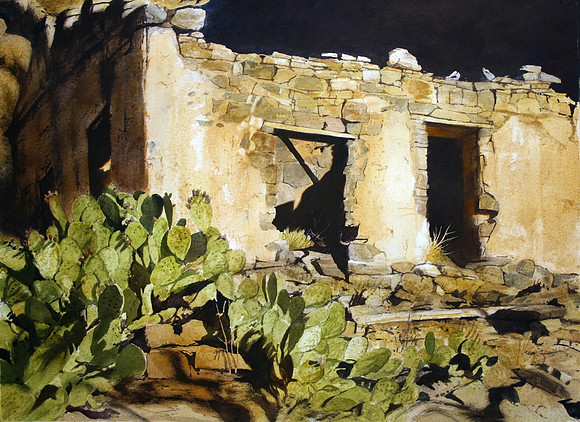 rock house, dripping springs |watercolor | 22 x 30