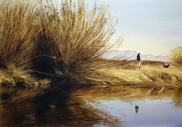 out for a walk |watercolor | 14 x 20