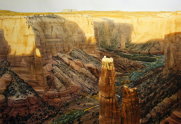 last light on spider rock  |watercolor | 29 x 40