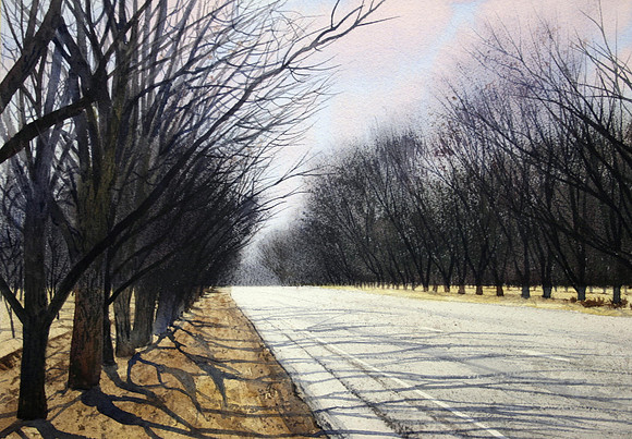 route 28 |watercolor | 14 x 20 SOLD